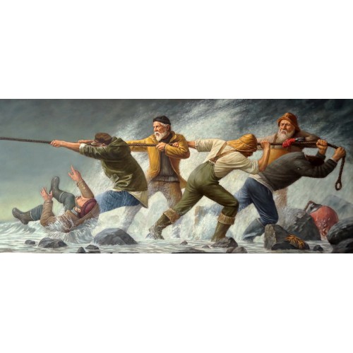 Rolf Hellem "The Fisherman's Fight". (Битва рыбаков)